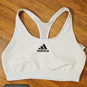 Adidas Women's White Sports Bra with Black Logo Size Large